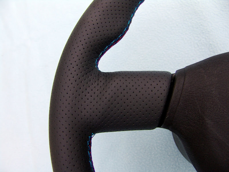 BMW E30 M Technic 2 steering wheel 370mm, new plain/perforated leather