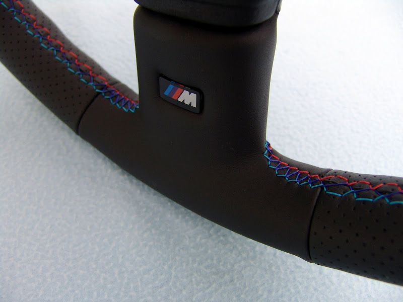 BMW E30 M Technic 2 steering wheel 370mm, new plain/perforated leather