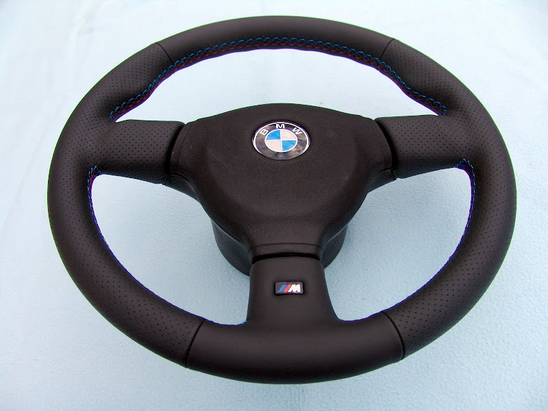 BMW E30 M Technic 2 steering wheel 370mm, new plain/perforated leather