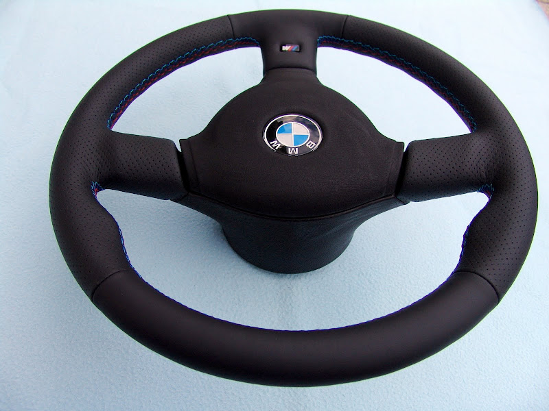 BMW E30 M Technic 2 steering wheel 370mm, new plain/perforated leather
