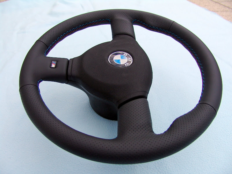 BMW E30 M Technic 2 steering wheel 370mm, new plain/perforated leather