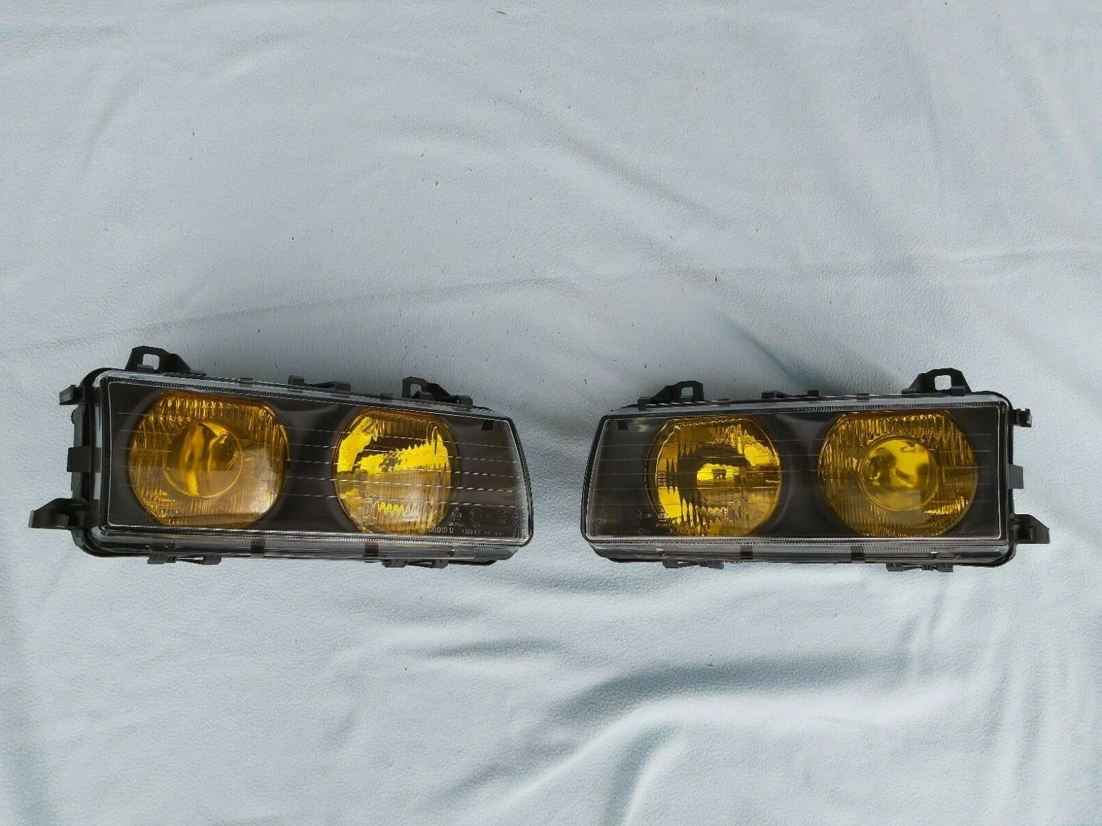 BMW E36 M3 GT YELLOW BOSCH EURO ELLIPSOID HEADLIGHTS w. NEW LENSES, ORIGINAL BMW