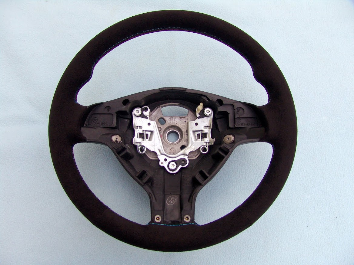 BMW M TECHNIC STEERING WHEEL, NEW ALCANTARA, 3 COLOR STITCHING, E39 M5, E46 M3