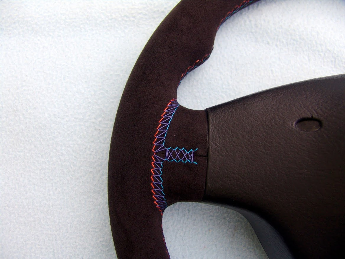 BMW M TECHNIC STEERING WHEEL, NEW ALCANTARA, 3 COLOR STITCHING, E39 M5, E46 M3