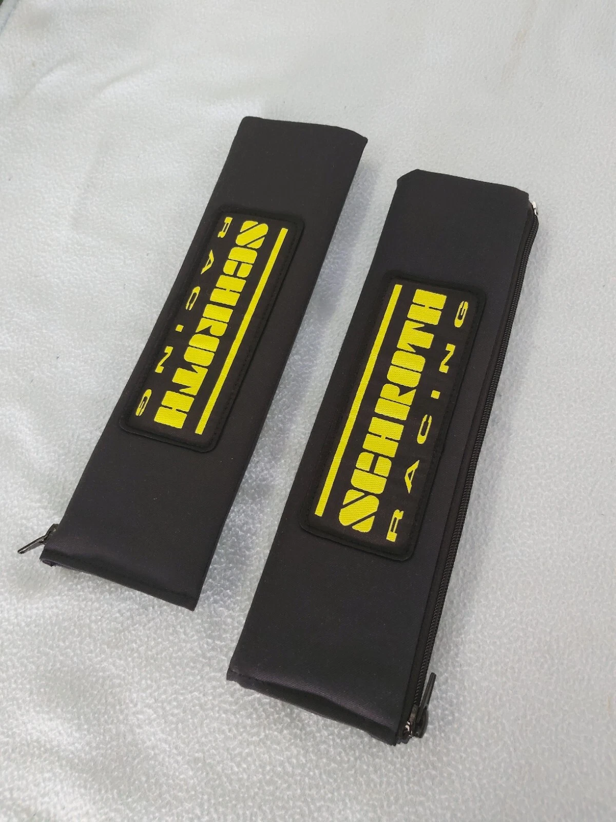 SCHROTH SEAT BELT SHOULDER PADS, BLACK, NOMEX, 3", 75mm, FIA, BRAND NEW