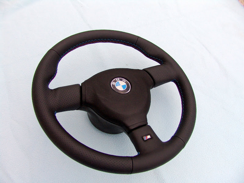 BMW E30 M Technic 2 steering wheel 370mm, new plain/perforated leather
