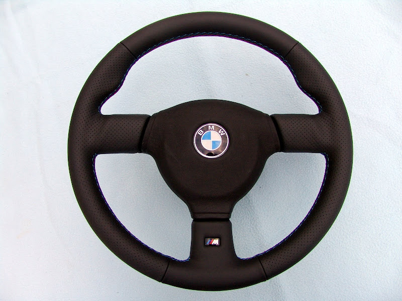 BMW E30 M Technic 2 steering wheel 370mm, new plain/perforated leather