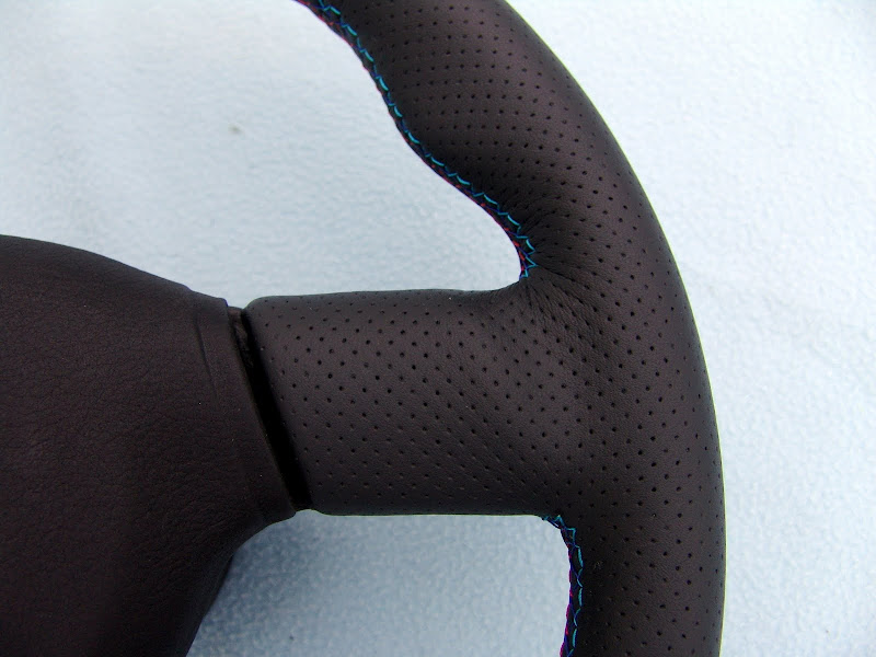 BMW E30 M Technic 2 steering wheel 370mm, new plain/perforated leather