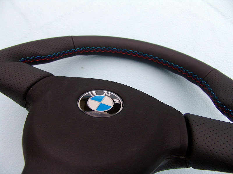 BMW E30 M Technic 2 steering wheel 370mm, new plain/perforated leather