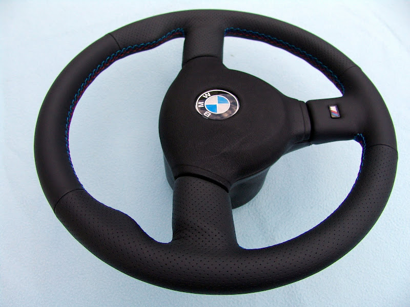 BMW E30 M Technic 2 steering wheel 370mm, new plain/perforated leather