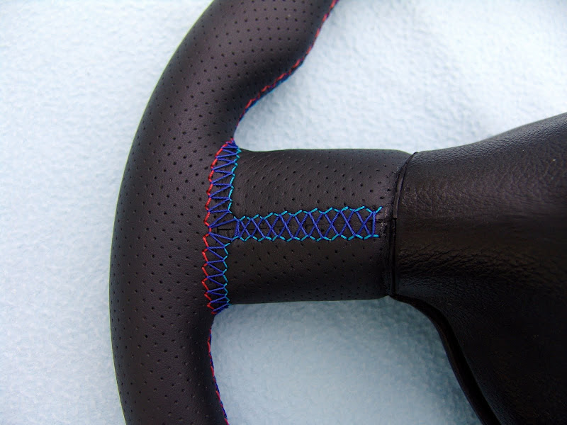 BMW E30 M Technic 2 steering wheel 370mm, new plain/perforated leather