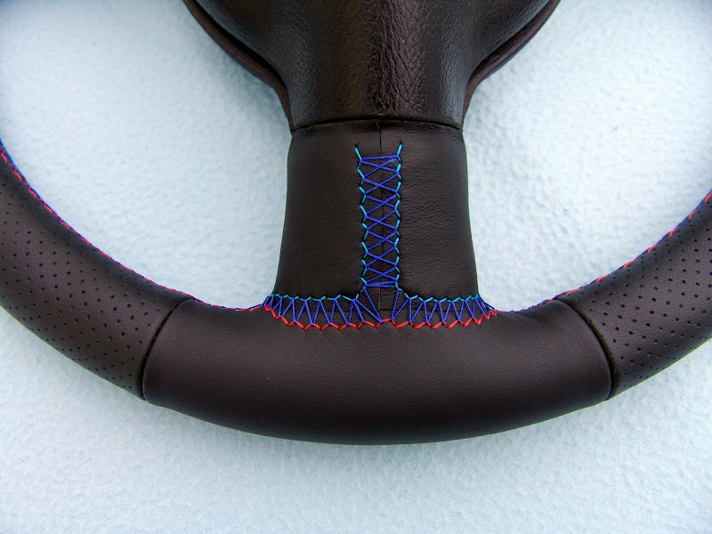 BMW E30 M Technic 2 steering wheel 370mm, new plain/perforated leather