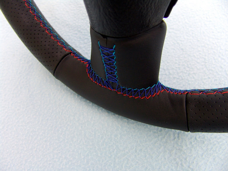 BMW E30 M Technic 2 steering wheel 370mm, new plain/perforated leather