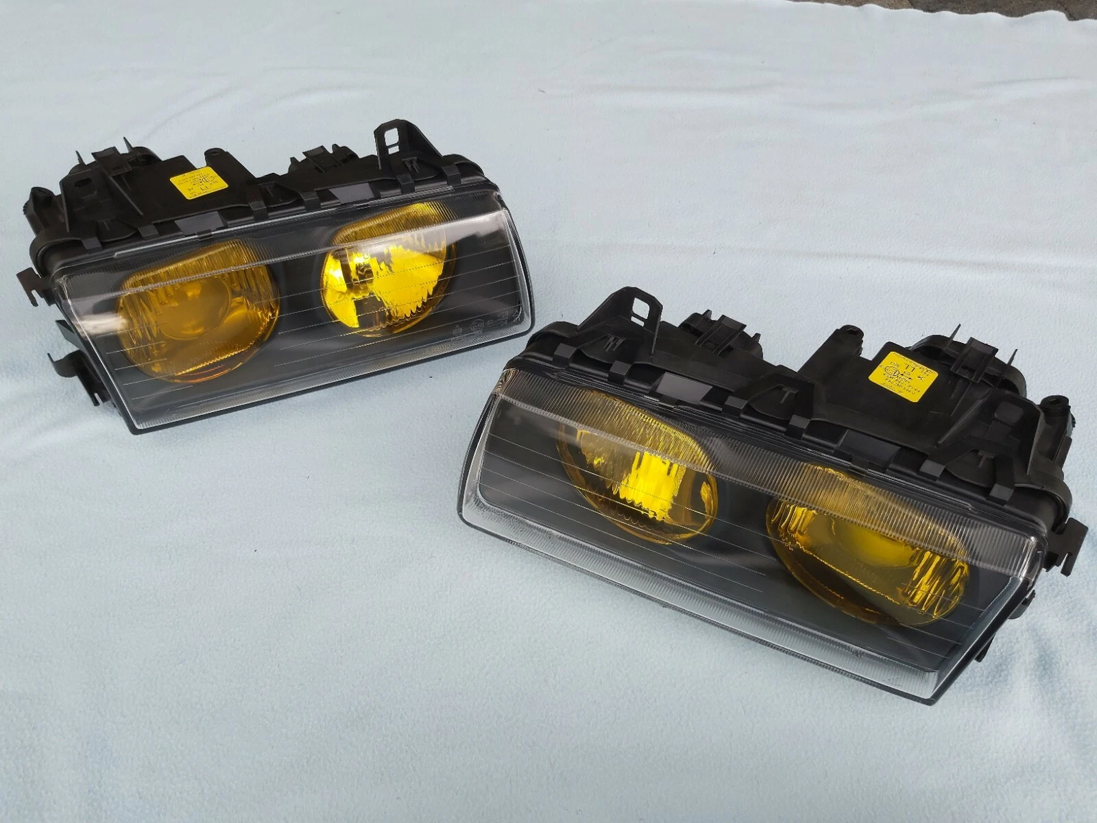 BMW E36 M3 GT YELLOW BOSCH EURO ELLIPSOID HEADLIGHTS w. NEW LENSES, ORIGINAL BMW