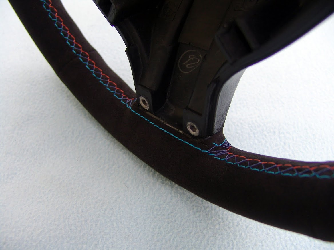 BMW M TECHNIC STEERING WHEEL, NEW ALCANTARA, 3 COLOR STITCHING, E39 M5, E46 M3