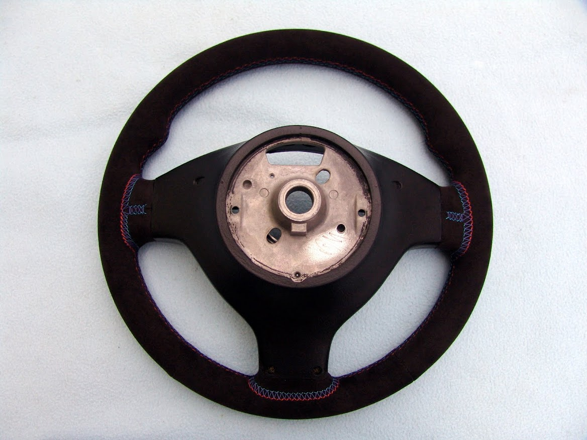 BMW M TECHNIC STEERING WHEEL, NEW ALCANTARA, 3 COLOR STITCHING, E39 M5, E46 M3
