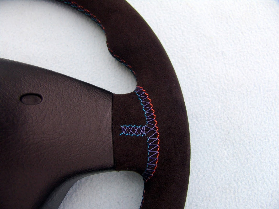 BMW M TECHNIC STEERING WHEEL, NEW ALCANTARA, 3 COLOR STITCHING, E39 M5, E46 M3