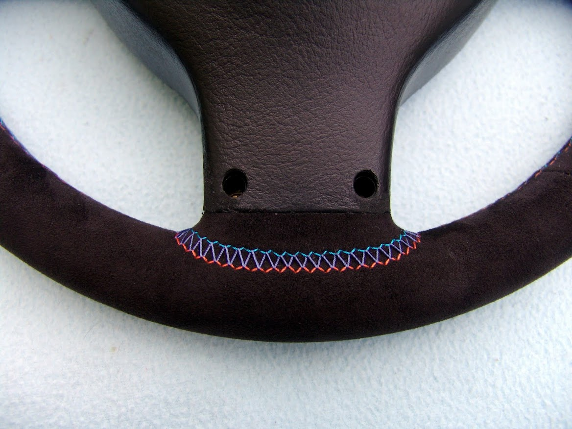 BMW M TECHNIC STEERING WHEEL, NEW ALCANTARA, 3 COLOR STITCHING, E39 M5, E46 M3