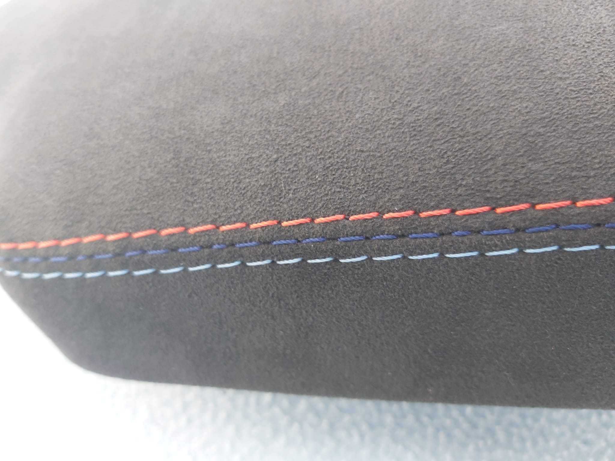 BMW F80 M3 F82 M4 ARMREST, NEW 9002 ALCANTARA with M-STITCHING and CARBON Cover